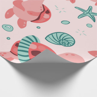 Papel de embrulho de tartaruga do mar de Cute