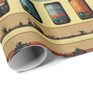 Papel de embrulho de trem