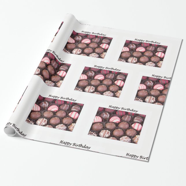 Papel de embrulho de Trufas de Chocolate de Aniver (Desenrolado)