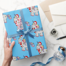 Papel de embrulho de unicórnio de Natal