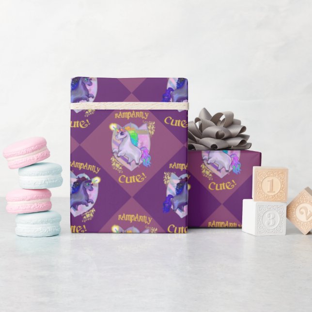 Papel de embrulho de unicórnio fofíssimo (Chá de bebê)