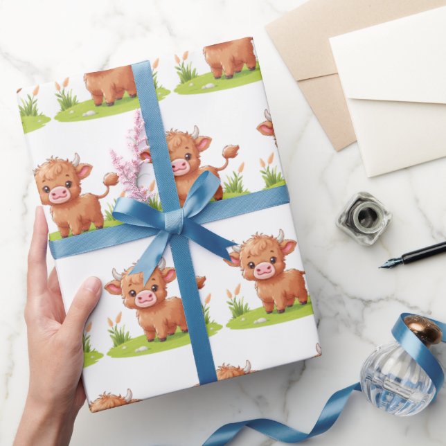 Papel de embrulho de vaca das Terras Altas, papel  (Presentear)