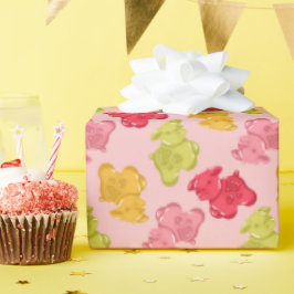 Papel de embrulho de vaca gomosa rosa fruta tropic