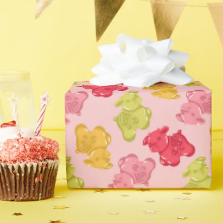 Papel de embrulho de vaca gomosa rosa fruta tropic