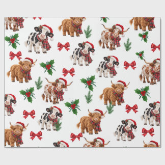 Papel de embrulho de vacas de Natal