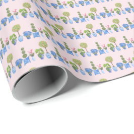 Papel de embrulho de vasos de jardim (em rosa)