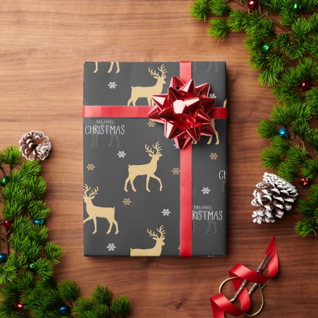 Papel de embrulho de veado de Natal alegre (Presente de Natal)