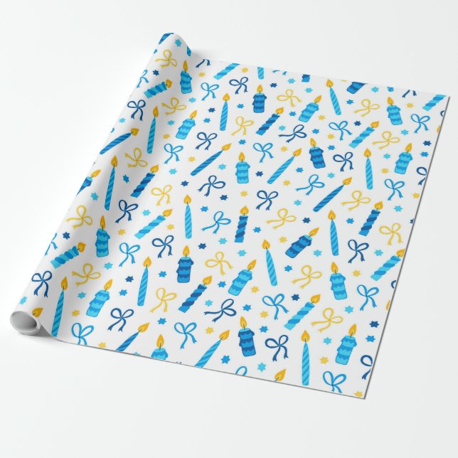 Papel de embrulho de velas de Hanukkah (Desenrolado)