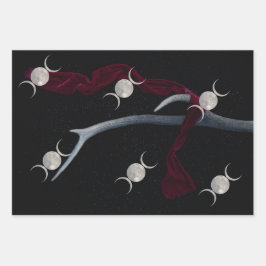 Papel de embrulho de Witchy Woods Triple Moon