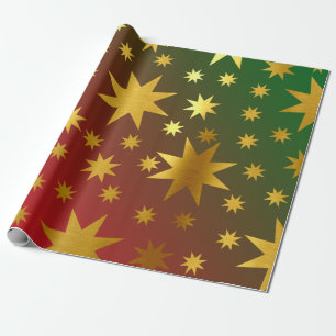 Papel de embrulho decoração estrelas de natal boni