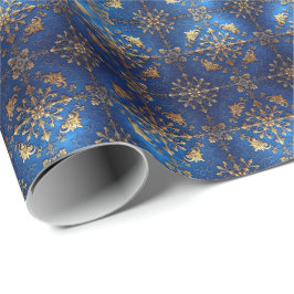 Papel de embrulho decorativo azul para feriado