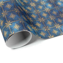 Papel de embrulho decorativo azul para feriados