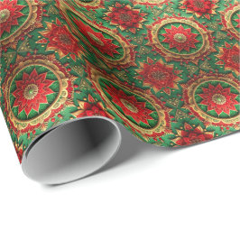 Papel de embrulho decorativo de Natal vermelho ver