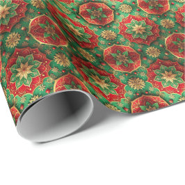 Papel de embrulho decorativo de Natal vermelho ver