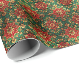 Papel de embrulho decorativo de Natal vermelho ver