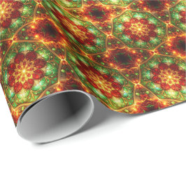 Papel de embrulho decorativo vermelho verde para f