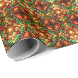 Papel de embrulho decorativo vermelho verde para f