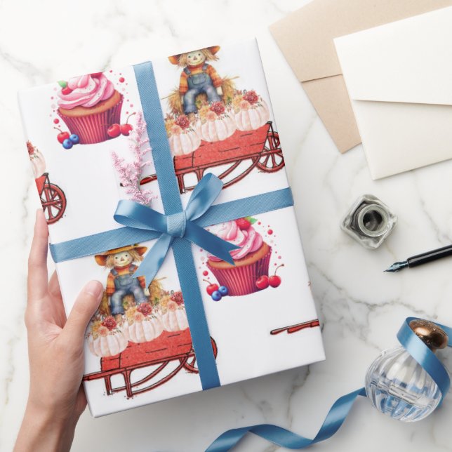 Papel de embrulho Dia das BruxasPapai NoelAbóbora (Presentear)