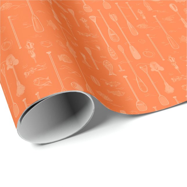 Papel de Embrulho Diver Down - Laranja em Laranja (Ponta do rolo)