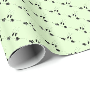 Papel de Embrulho Divertido Olhos de Curiosidade S