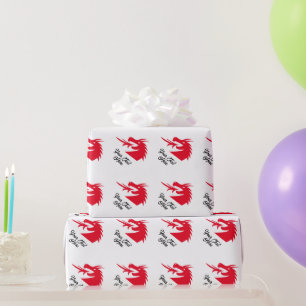 Papel de embrulho do Ano Novo Chinês com cabeça de