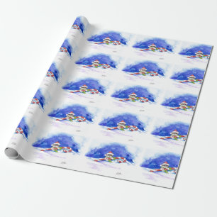 Papel de embrulho do bastão de doces do Natal do