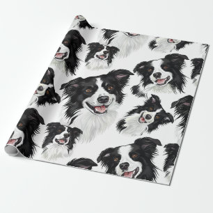Papel de embrulho do Border Collie brincalhão