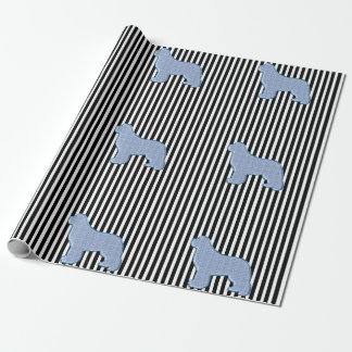 Papel de embrulho do cão Newfoundland Azul