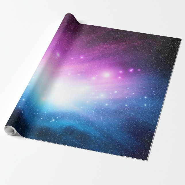Papel de embrulho do céu da galáxia espacial roxo  (Desenrolado)