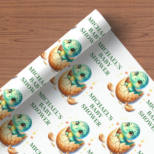 Papel de embrulho do chuveiro do Doce Bebê Dino Ch