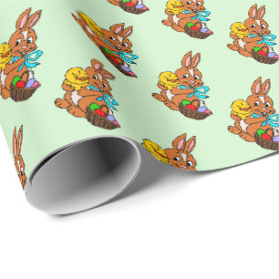 Papel de embrulho do coelho e do pintinho da Pásco