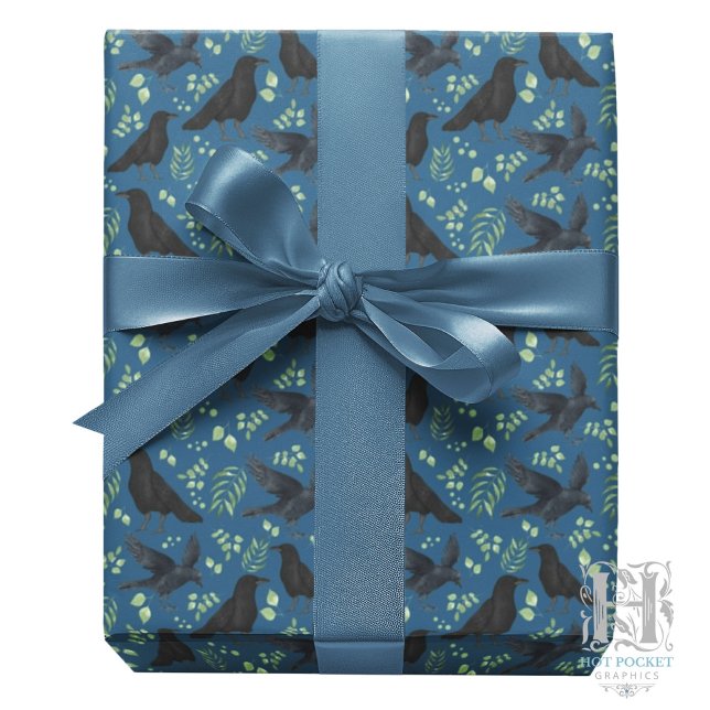 Papel de embrulho do Corvo em Azul (Criador carregado)
