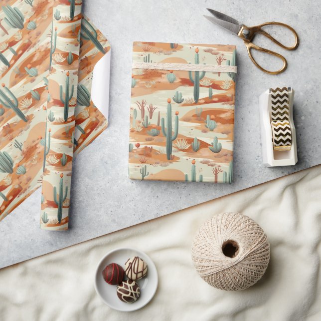 Papel de embrulho do deserto, papel de presente de (Artesanato)
