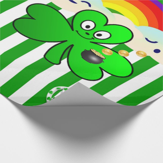 Papel de embrulho do Dia de São Patrício Trevo (Ponta)