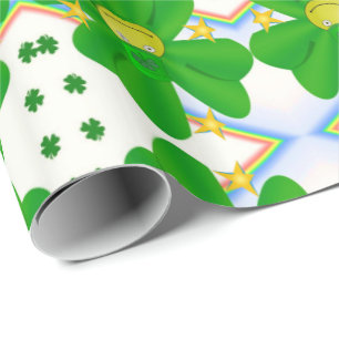 Papel de embrulho do Dia de São Patrício Trevo