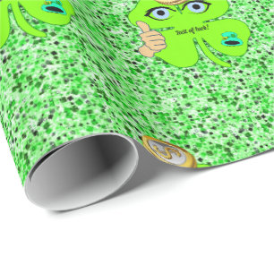 Papel de embrulho do Dia de São Patrício Trevo
