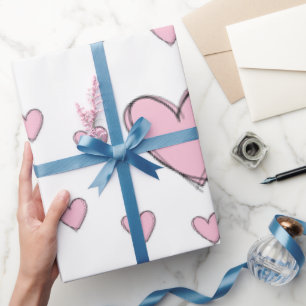 Papel de embrulho do Dia dos Namorados Corações Ro