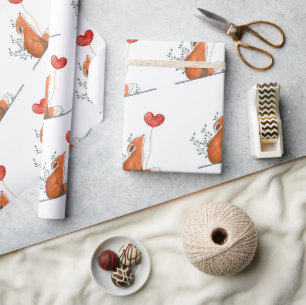 Papel de embrulho do Dia dos Namorados Foxy Love H
