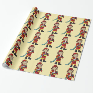 Papel de embrulho do gato bombeiro