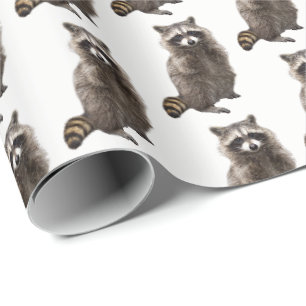 Papel de embrulho do guaxinim em rolo