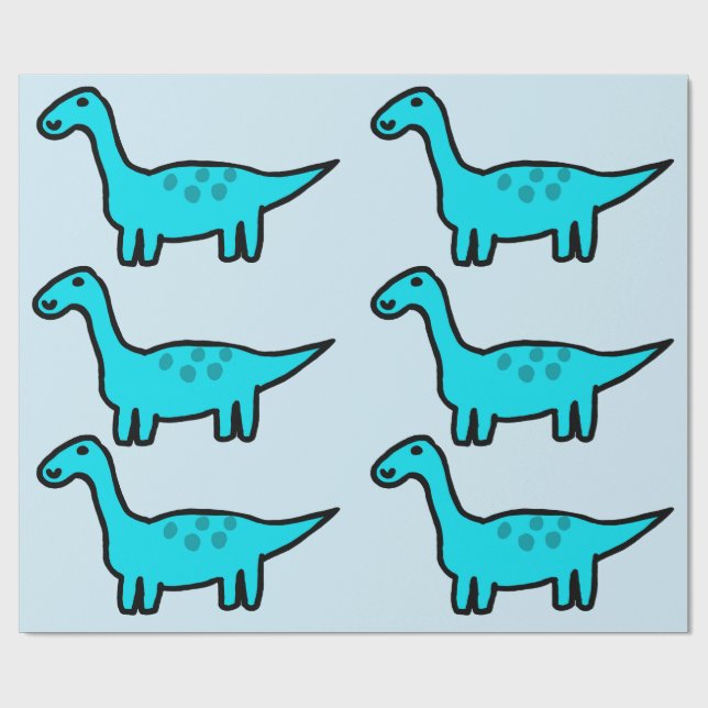 Papel de embrulho do Herbert o dinossauro azul (Aberto)