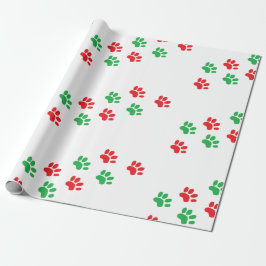 Papel de embrulho do impressão da pata do Natal