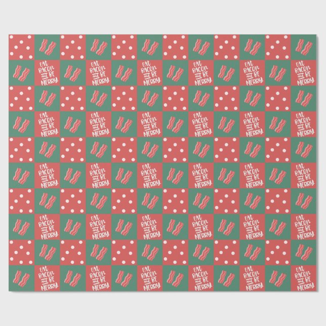 Papel de embrulho do Natal do bacon (Aberto)