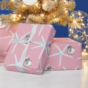 Papel de embrulho do Natal do rosa do teste padrã