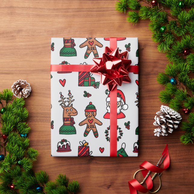 Papel de embrulho do Natal Gingerbread (Presente de Natal)
