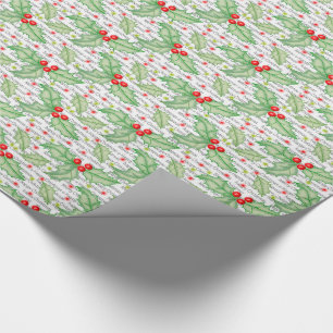 Papel de embrulho do Natal/Pointsettas sem emenda