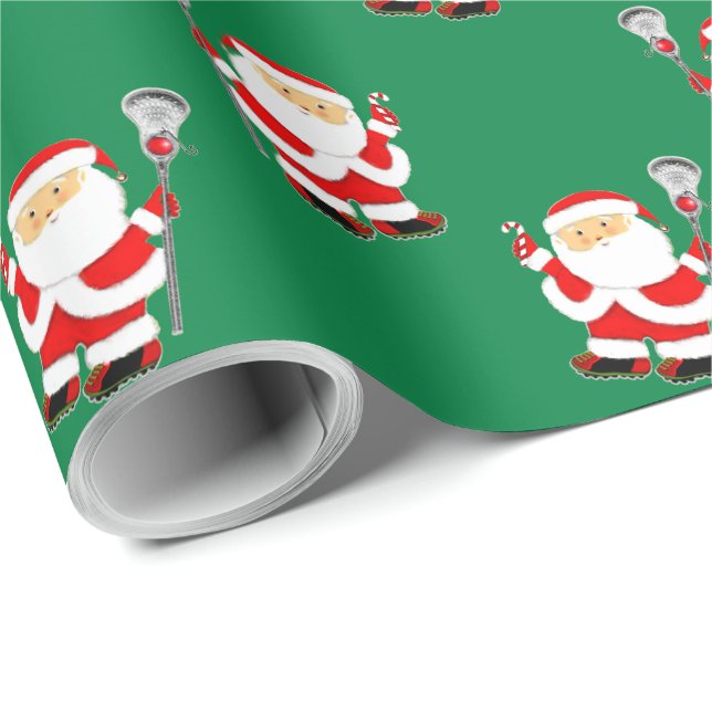 Papel de embrulho do Papai Noel de Lacrosse (Ponta do rolo)