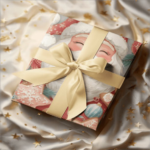 Papel de embrulho do Papai Noel dormindo elegante