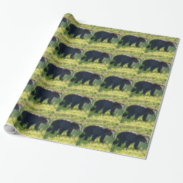 Papel de embrulho do Papai Urso Preto