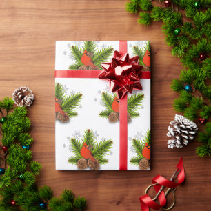 Papel de embrulho do pássaro cardinal de Natal
